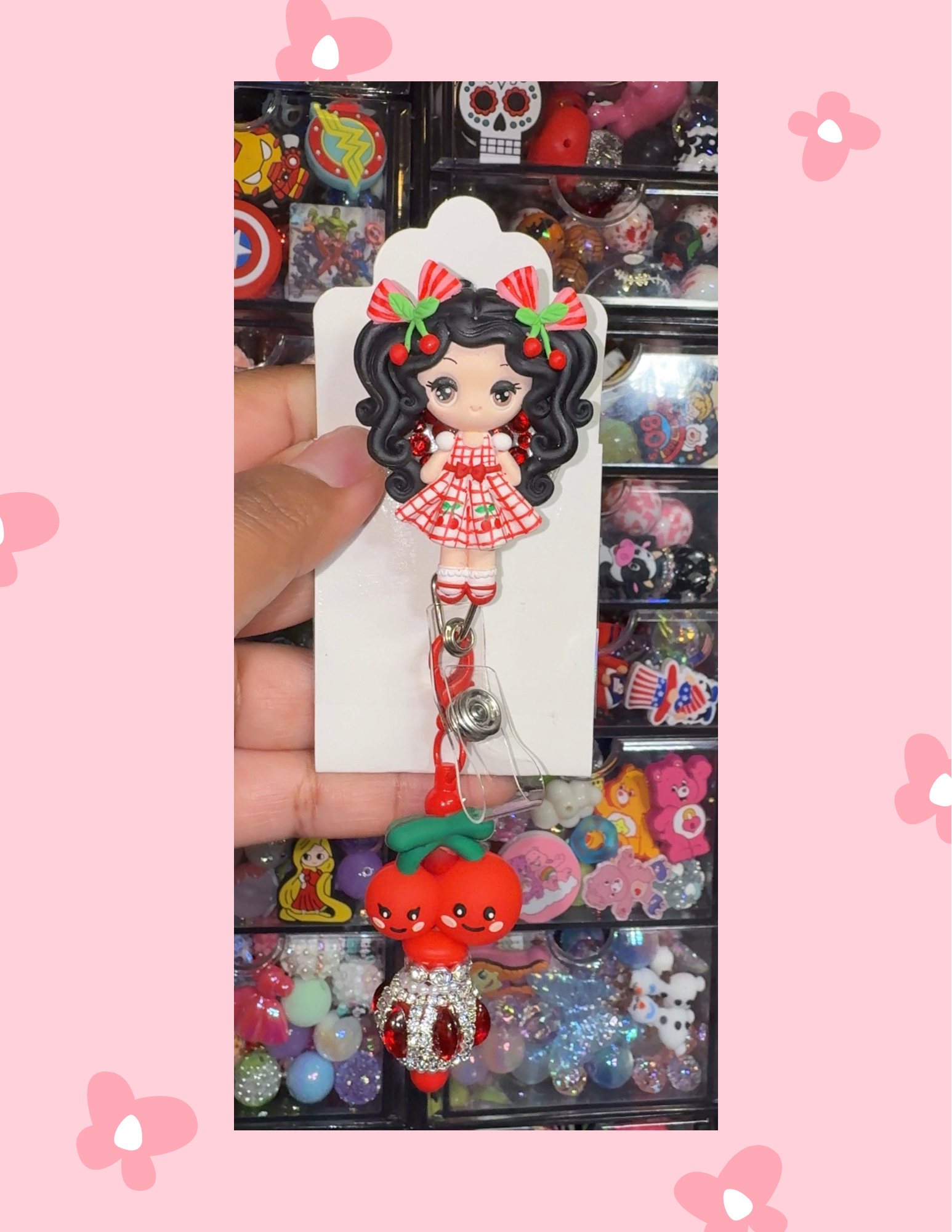 B- Badge Babe: Red Cherry