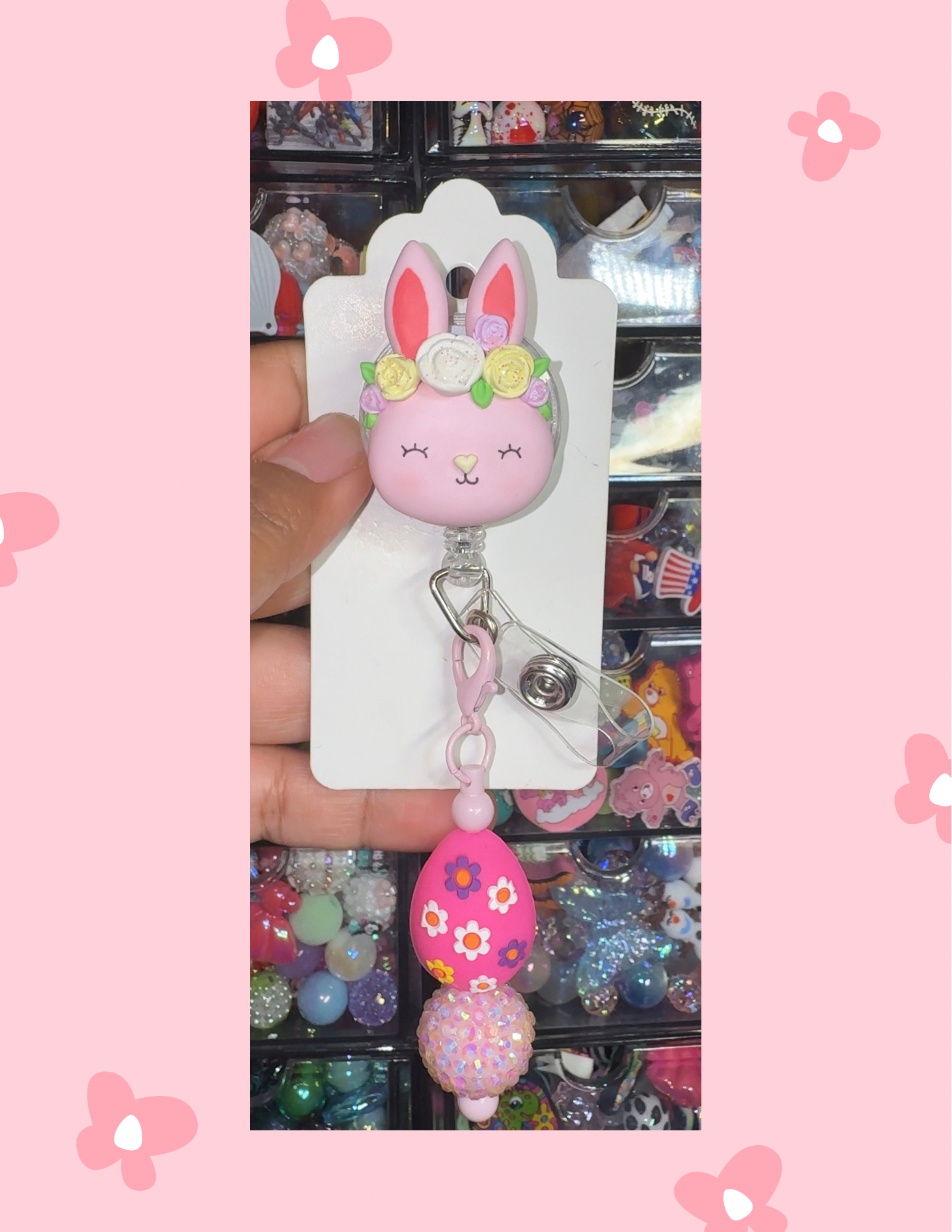 D- Badge Babe: Sweet Petal Bunny