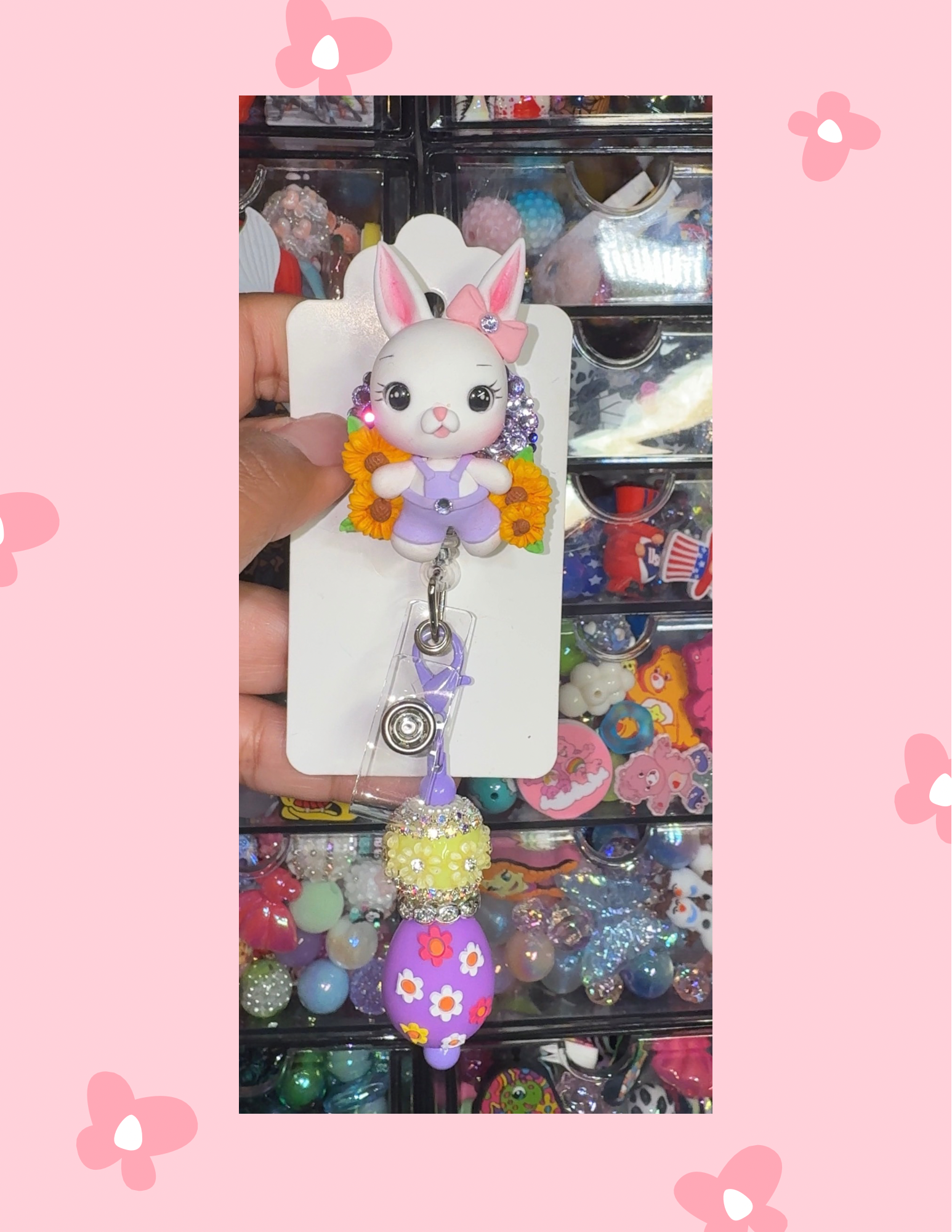 D- Badge Babe: Sunflower Bunny