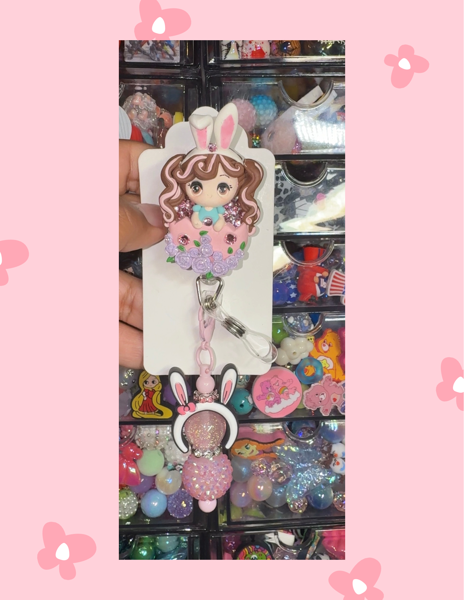 D- Badge Babe: Pastel Bunnie